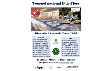 Tournoi de Flers 24 et 25 Mai 2026